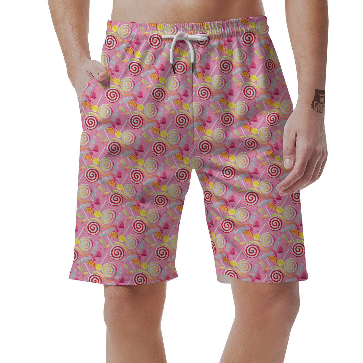 Candy Colorful Print Pattern Men's Shorts-grizzshop