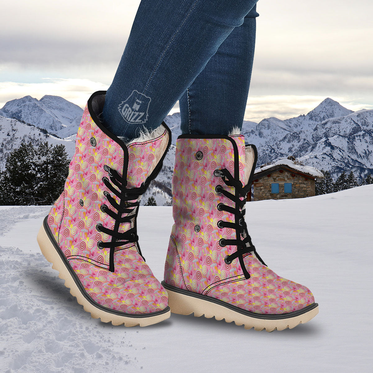 Candy Colorful Print Pattern Snow Boots-grizzshop
