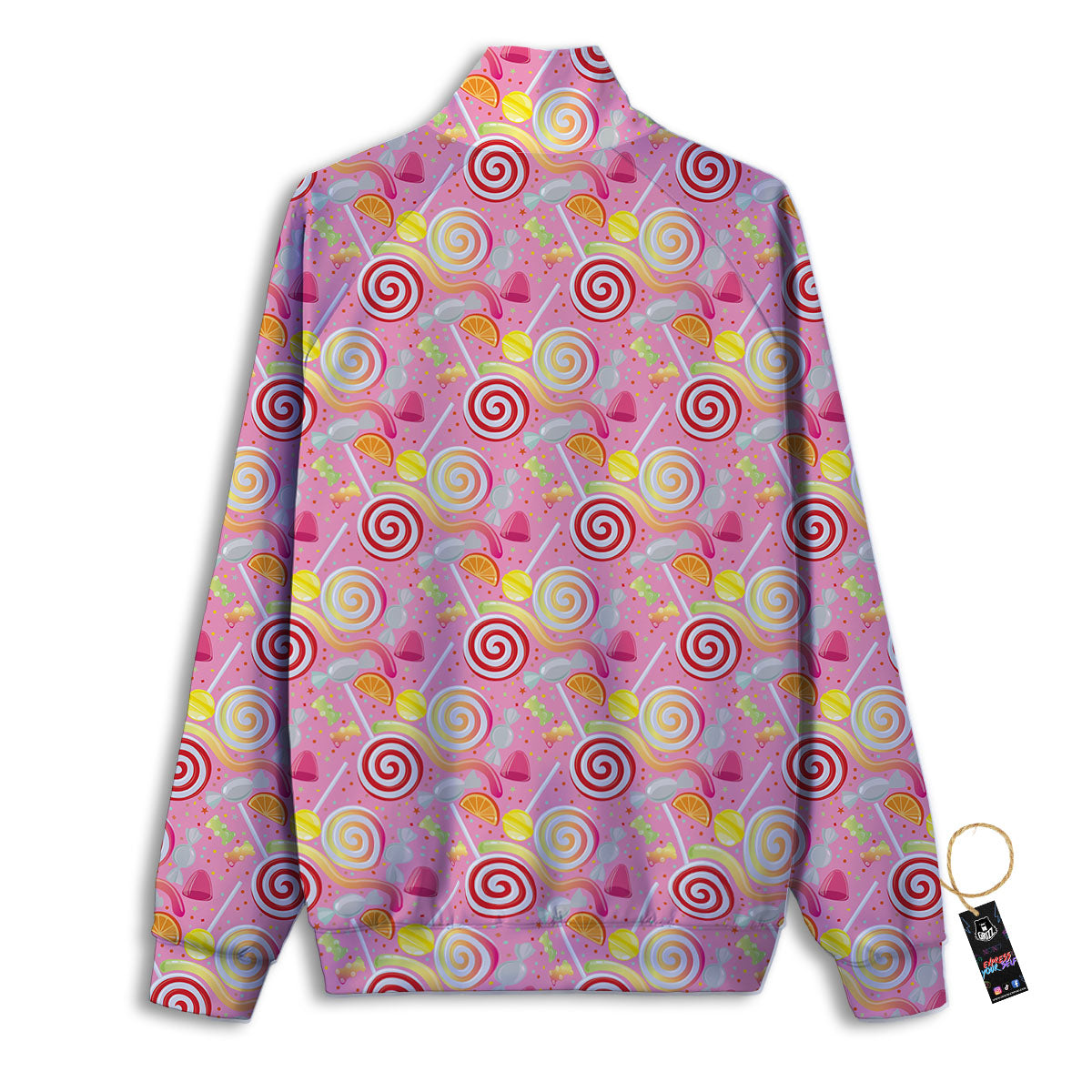 Candy Colorful Print Pattern Track Jacket-grizzshop