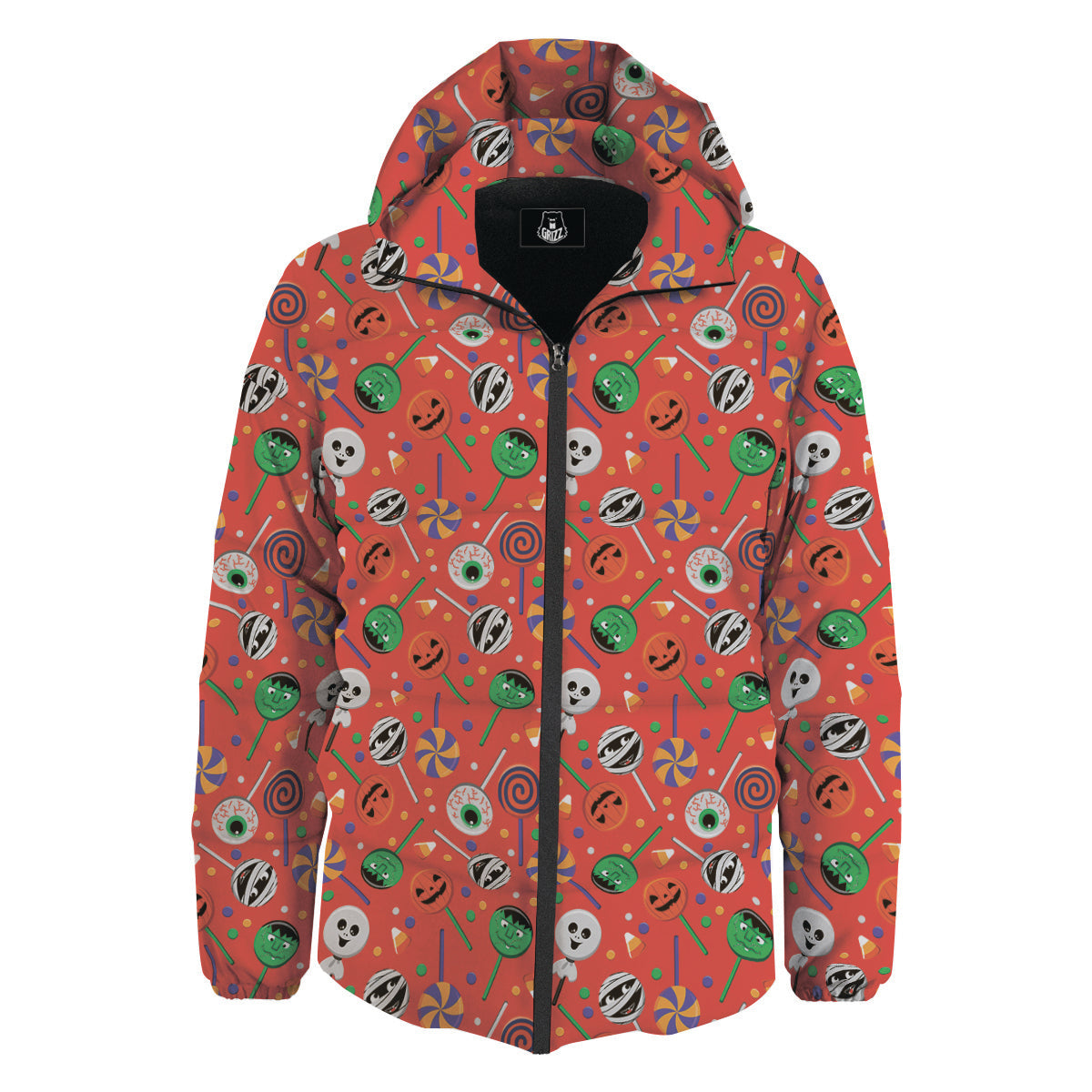 Candy Cute Halloween Print Pattern Down Jacket-grizzshop