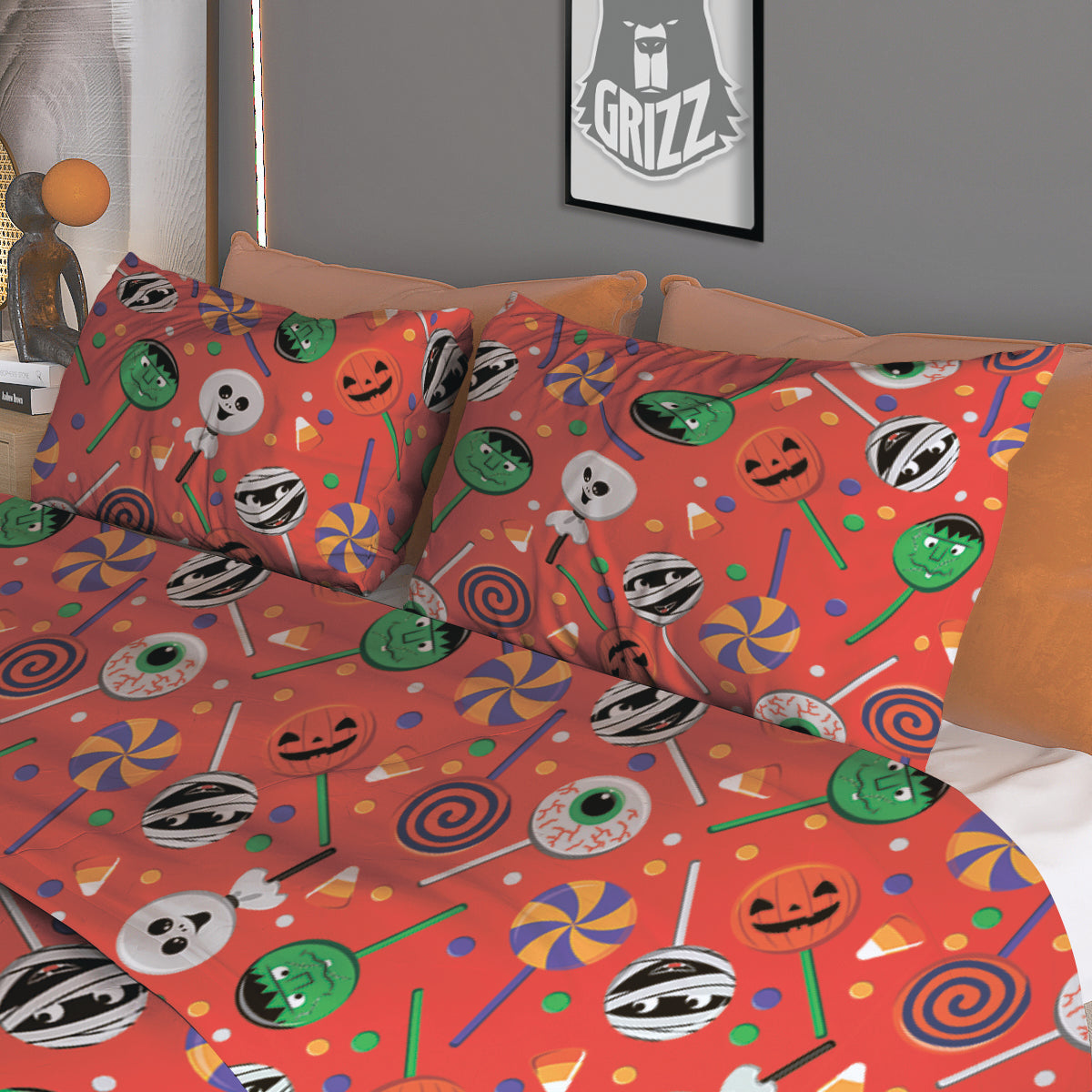 Candy Cute Halloween Print Pattern Duvet Cover Bedding Set
