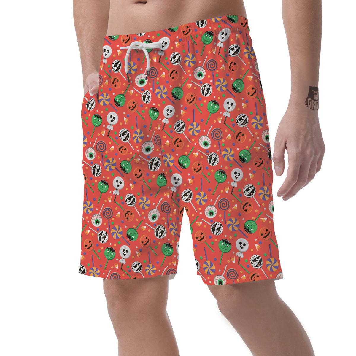 Candy Cute Halloween Print Pattern Men's Shorts-grizzshop