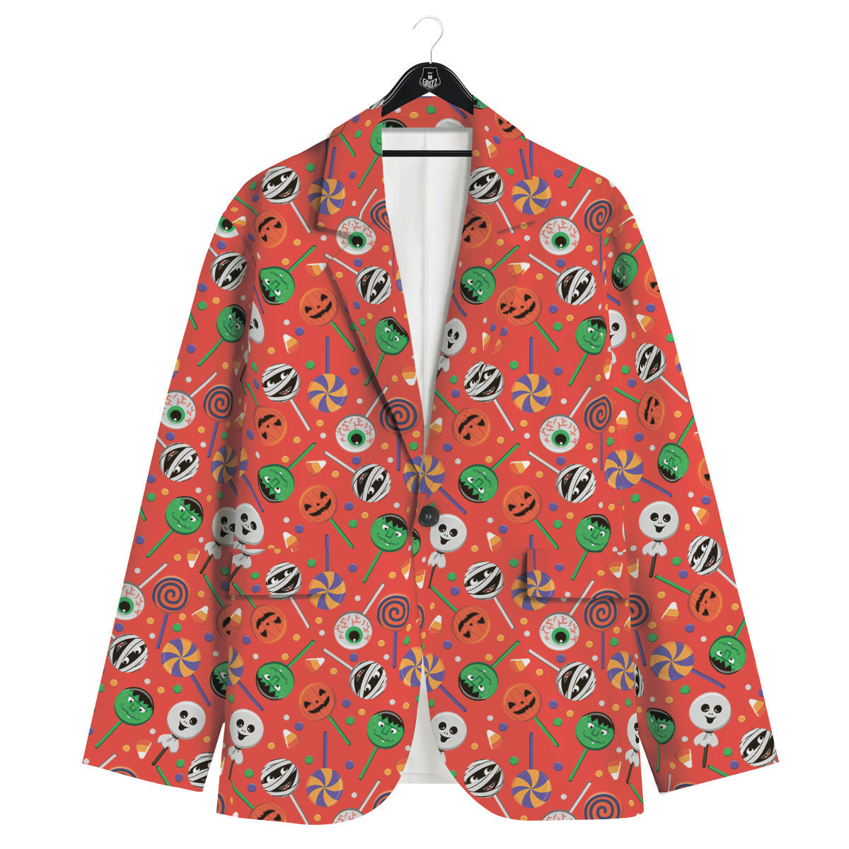 Candy Cute Halloween Print Pattern Men's Sport Coat-grizzshop