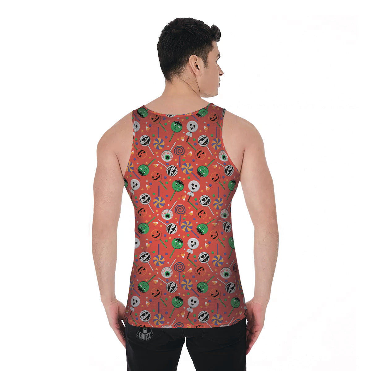 Candy Cute Halloween Print Pattern Men's Tank Top-grizzshop