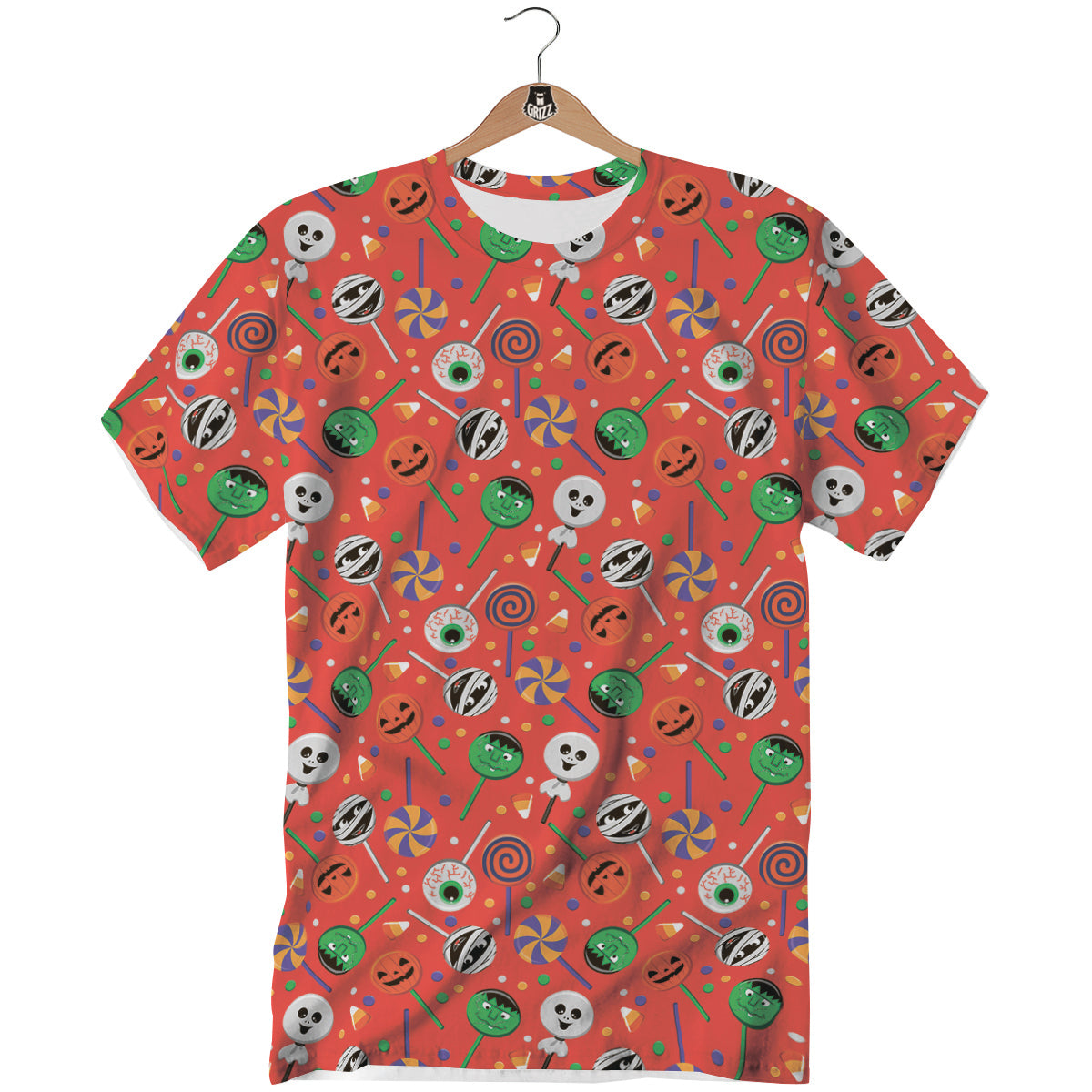 Candy Cute Halloween Print Pattern T-Shirt-grizzshop