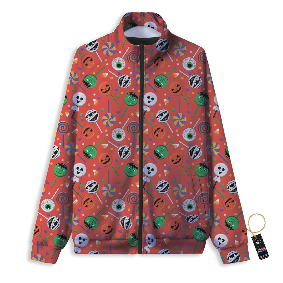 Candy Cute Halloween Print Pattern Track Jacket-grizzshop