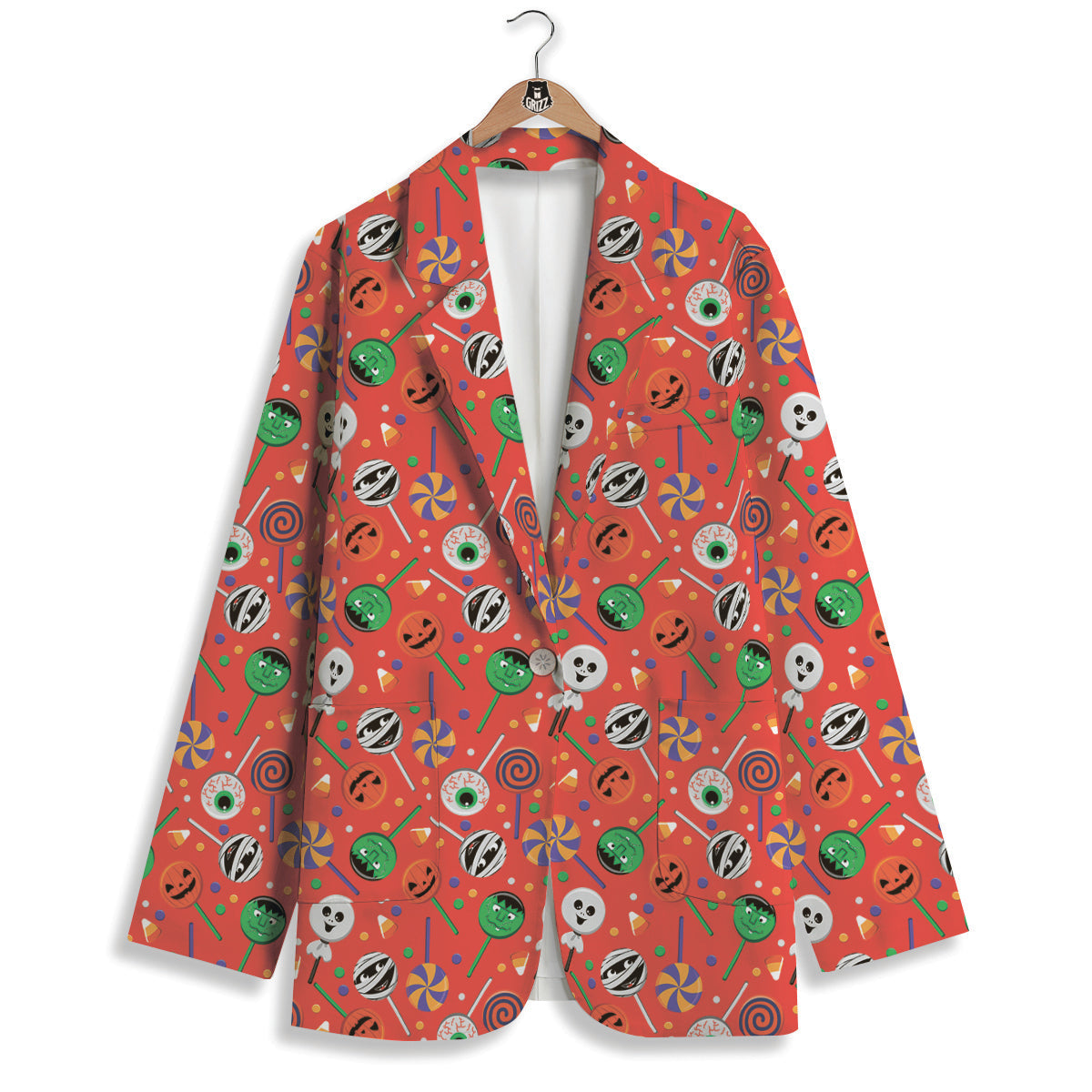 Candy Cute Halloween Print Pattern Women's Blazer-grizzshop