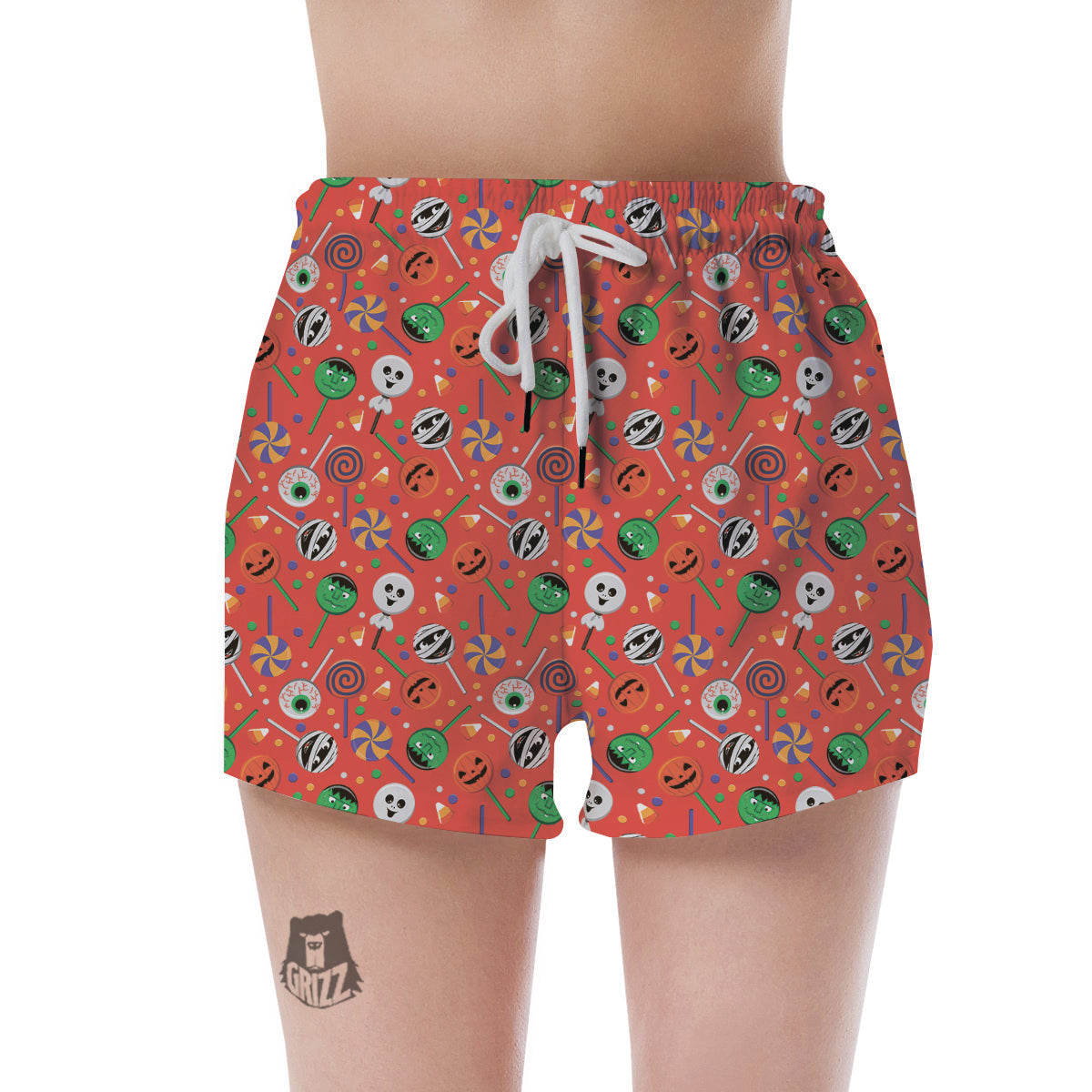 Candy Cute Halloween Print Pattern Women's Shorts-grizzshop