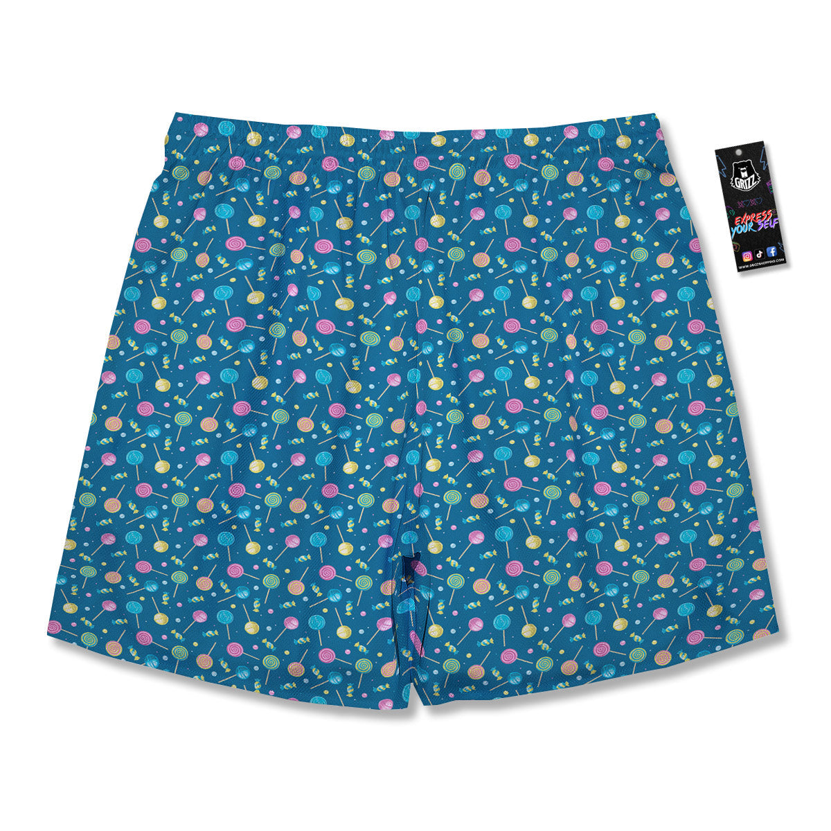 Candy Cute Print Pattern Men's Running Shorts-grizzshop