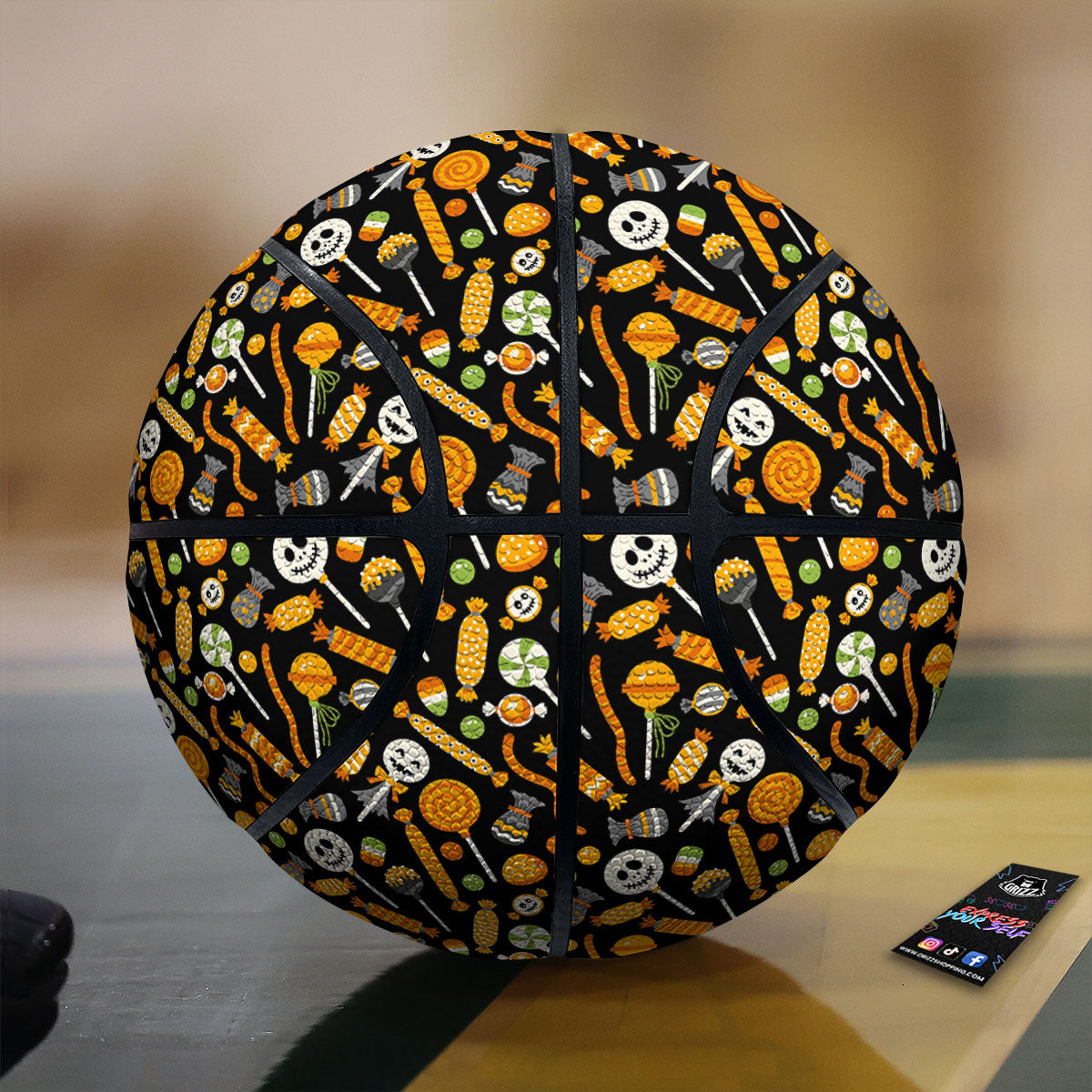 Candy Halloween Print Pattern Basketball-grizzshop