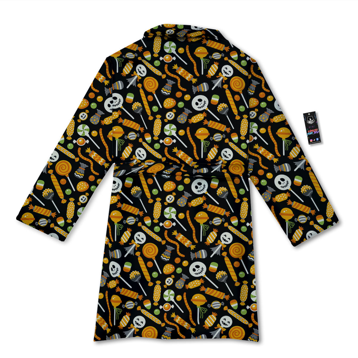 Candy Halloween Print Pattern Bathrobe-grizzshop