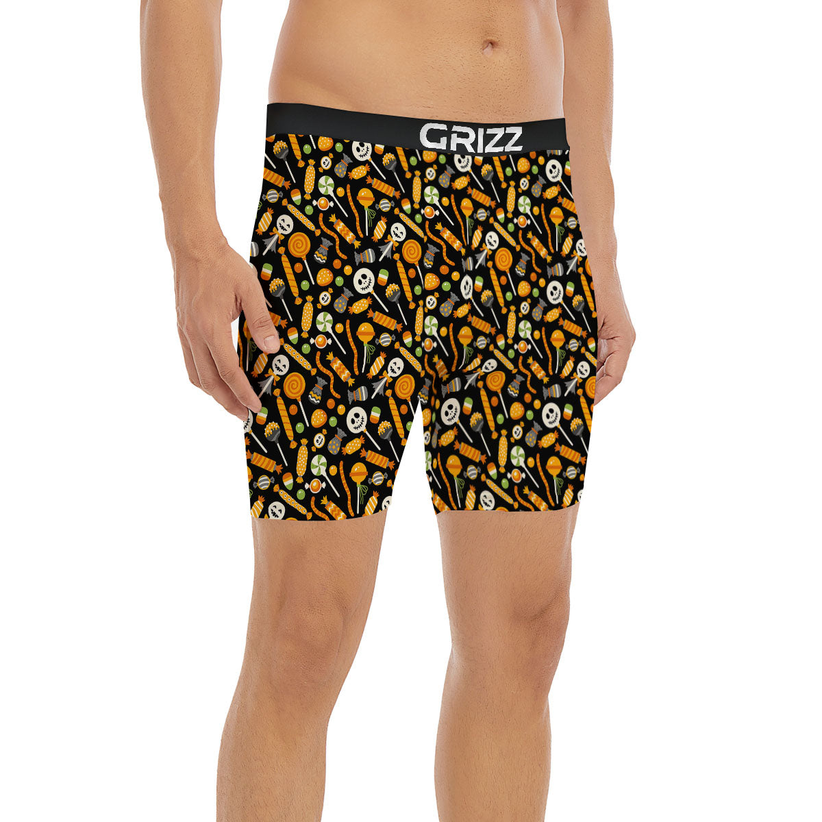 Candy Halloween Print Pattern Boxer Briefs-grizzshop