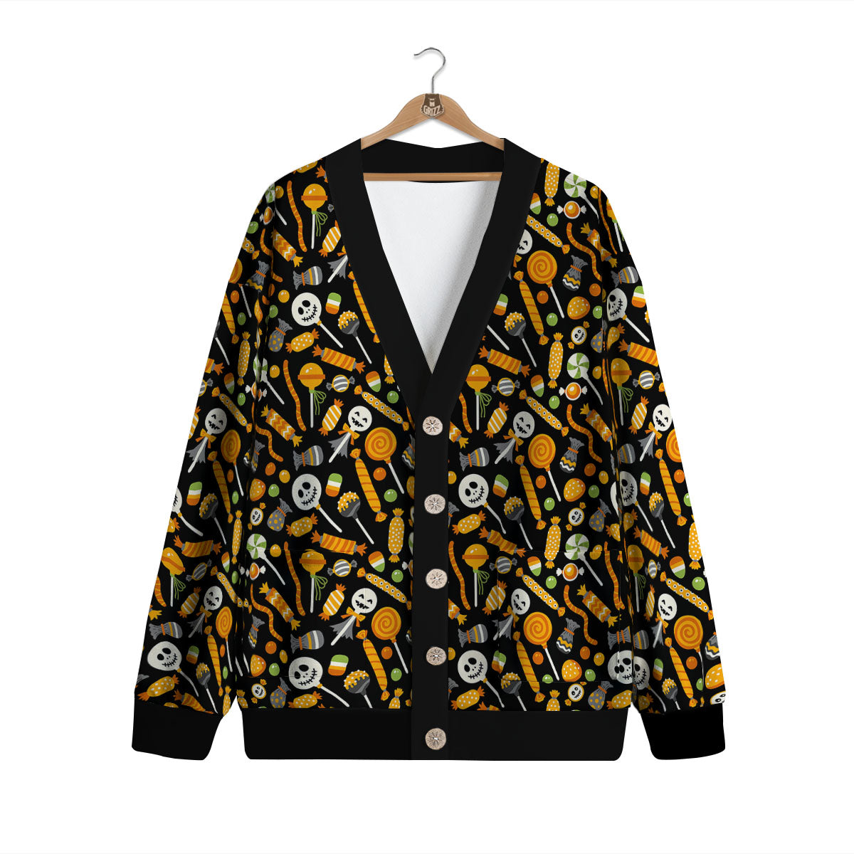 Candy Halloween Print Pattern Cardigan-grizzshop