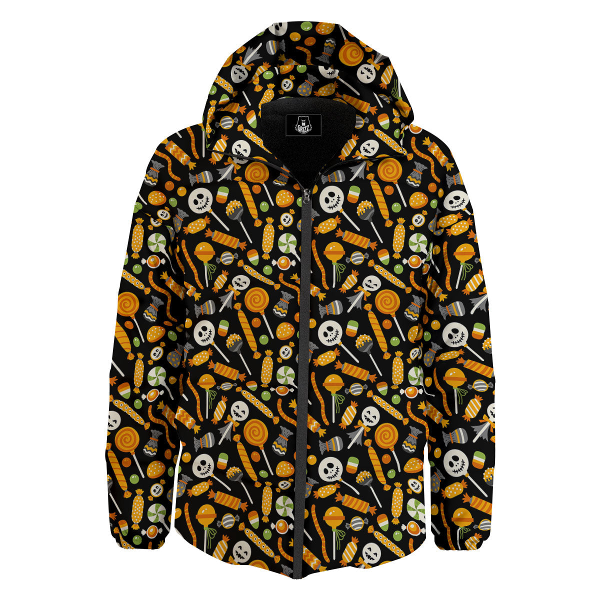 Candy Halloween Print Pattern Down Jacket-grizzshop