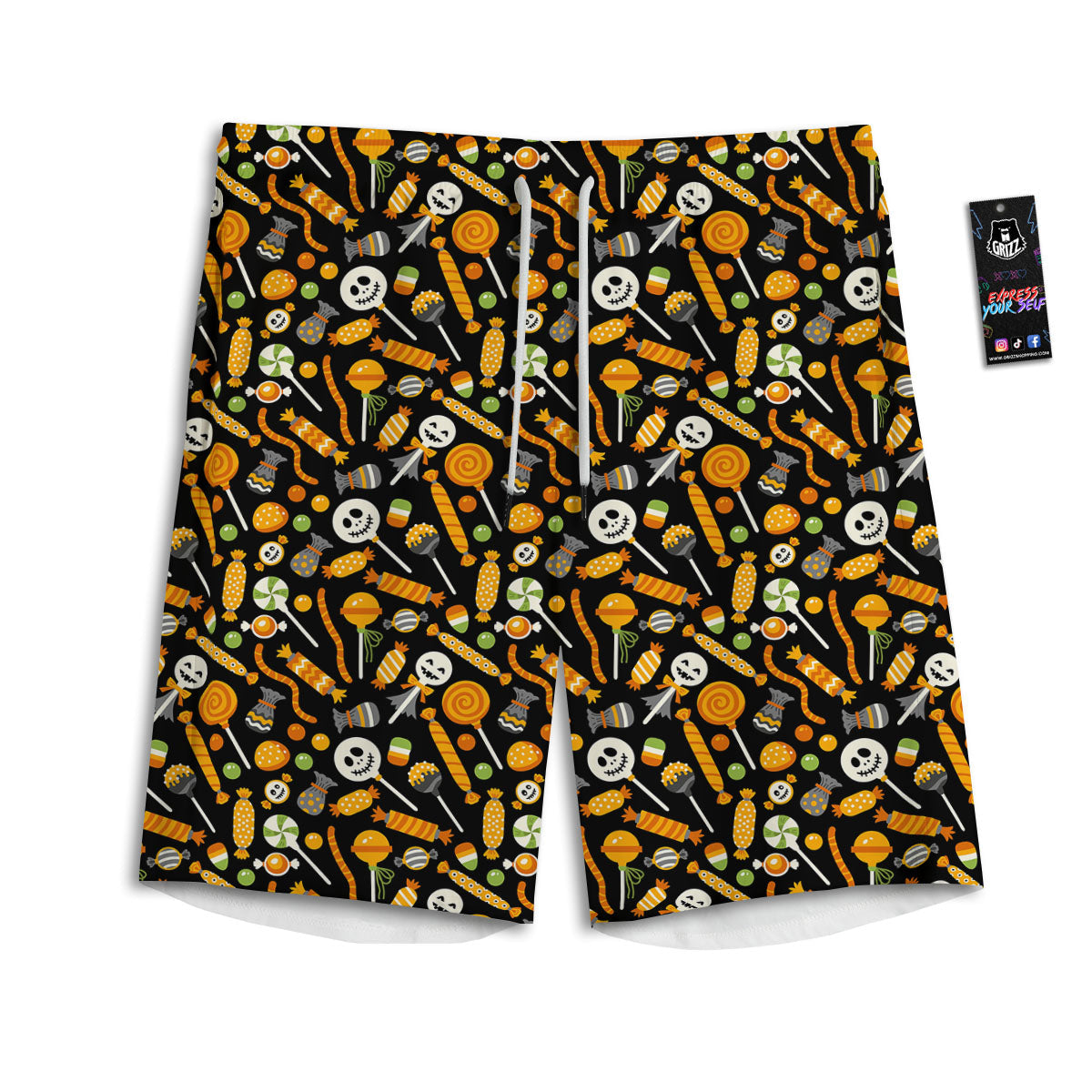 Butterfly Wings Orange Monarch Print Men's Athletic Shorts
