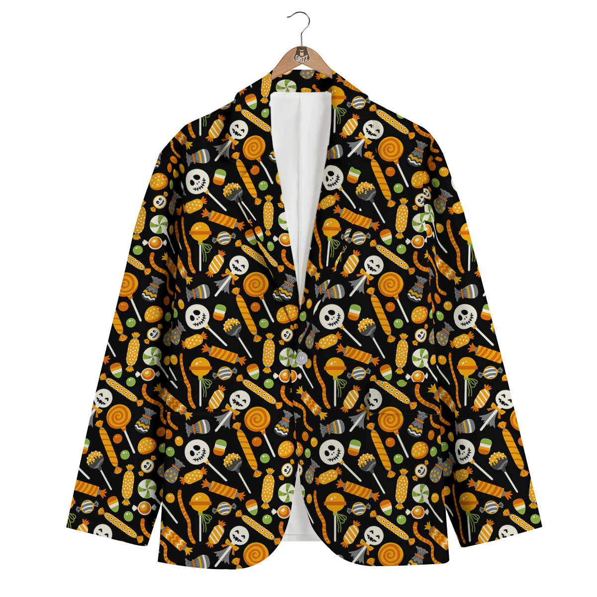 Candy Halloween Print Pattern Men's Blazer-grizzshop