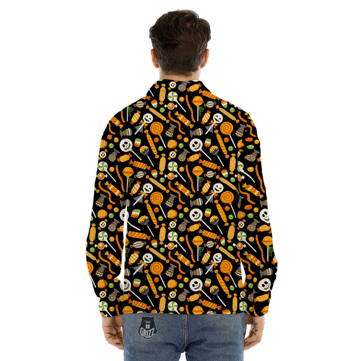 Candy Halloween Print Pattern Men's Dress Shirts-grizzshop