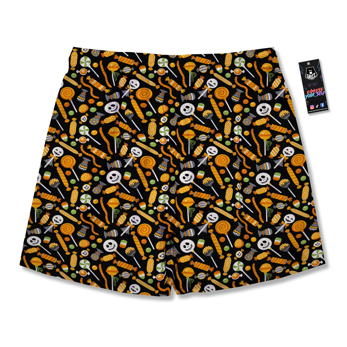 Candy Halloween Print Pattern Men's Running Shorts-grizzshop