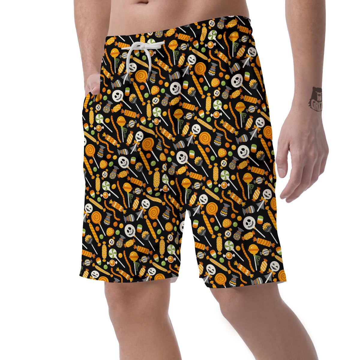 Candy Halloween Print Pattern Men's Shorts-grizzshop