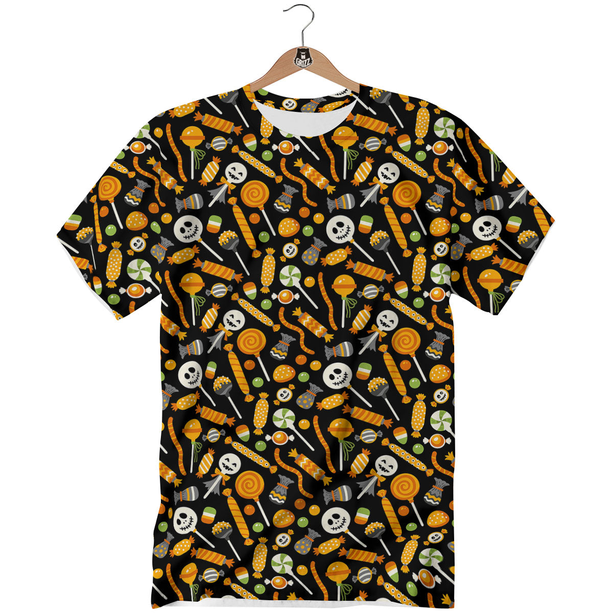 Candy Halloween Print Pattern T-Shirt-grizzshop
