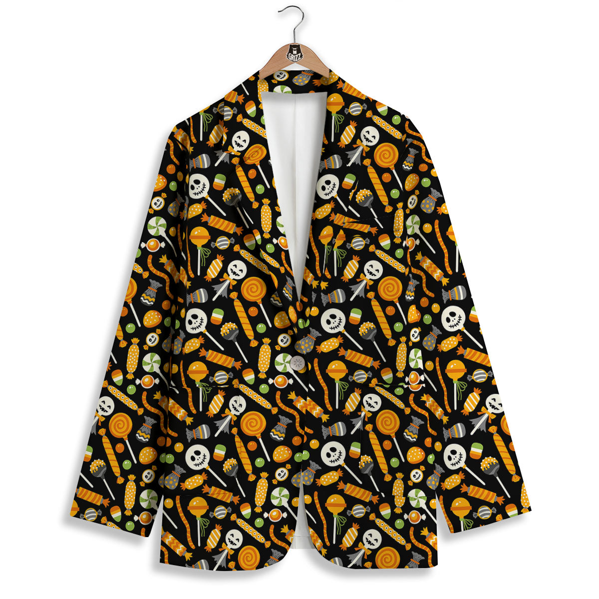 Candy Halloween Print Pattern Women's Blazer-grizzshop