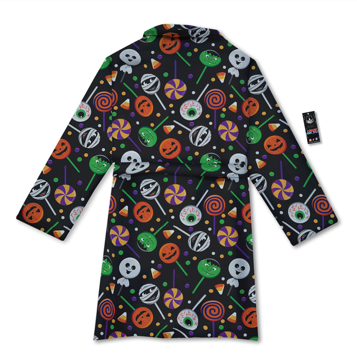 Candy Monsters Halloween Print Pattern Bathrobe-grizzshop