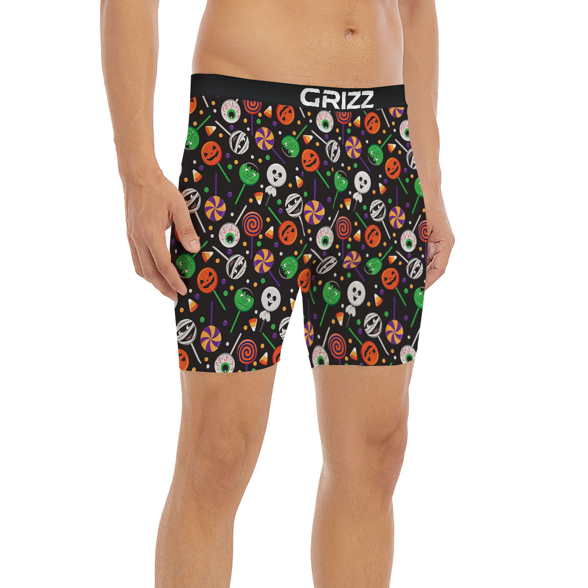 Candy Monsters Halloween Print Pattern Boxer Briefs-grizzshop
