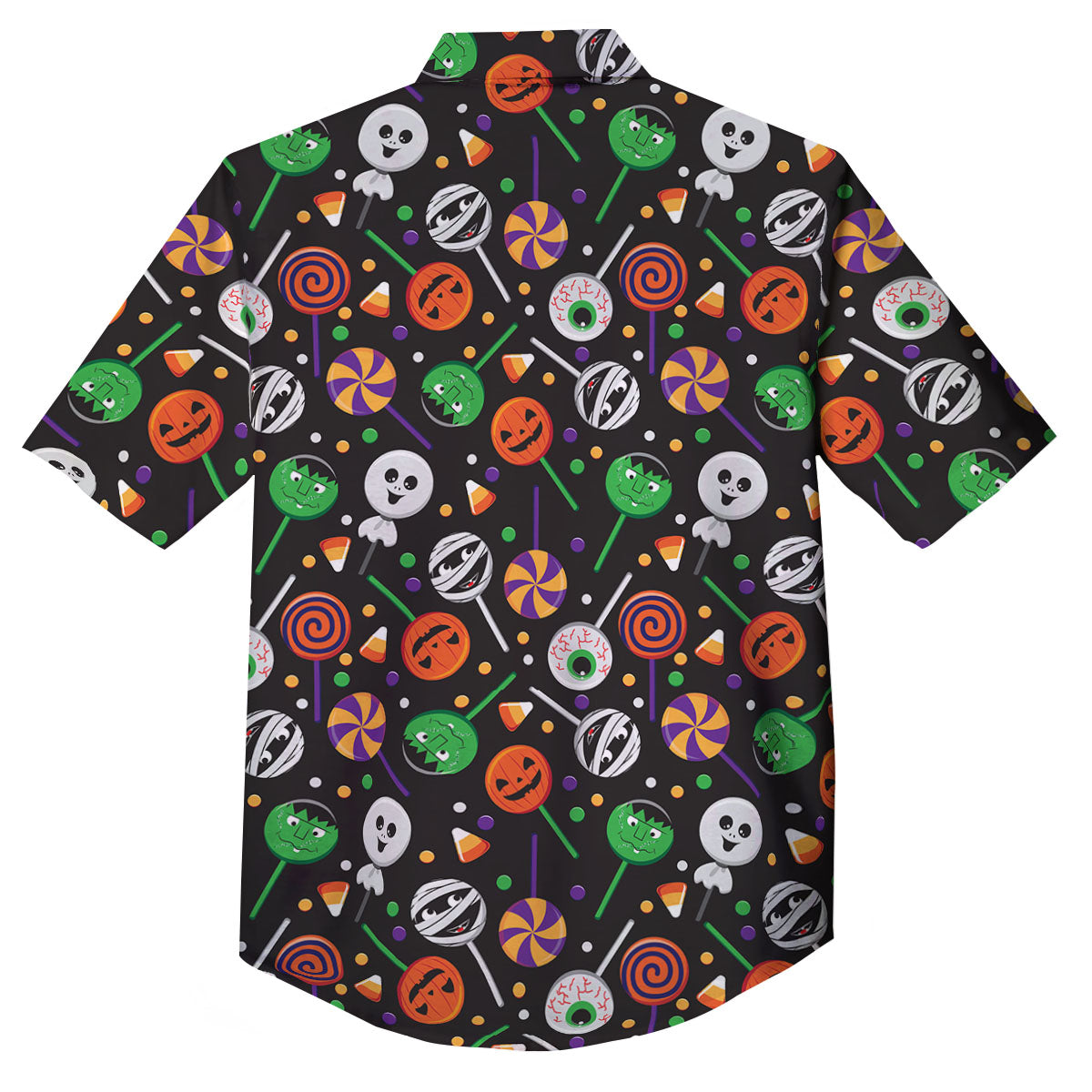 Candy Monsters Halloween Print Pattern Button Up Shirt-grizzshop