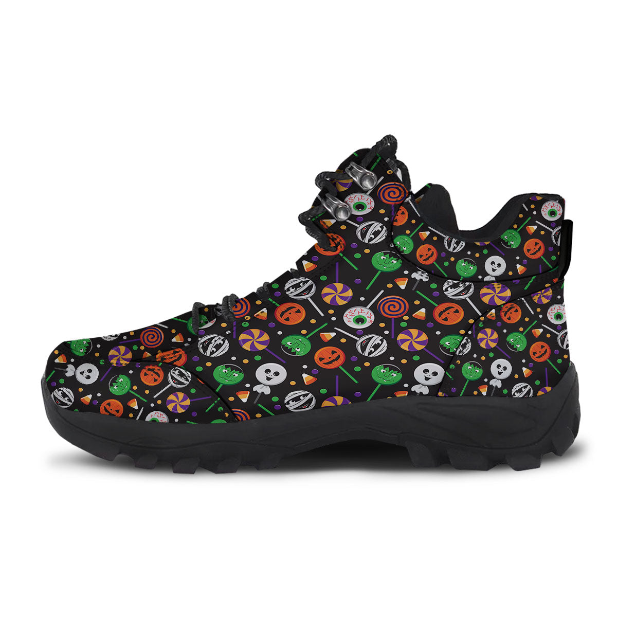 Candy Monsters Halloween Print Pattern Hiking Shoes-grizzshop