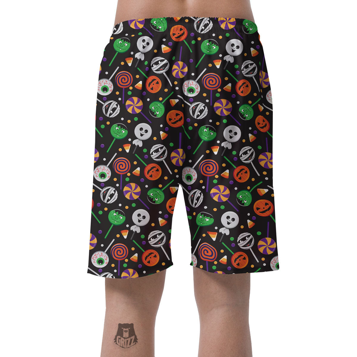 Candy Monsters Halloween Print Pattern Men's Shorts-grizzshop