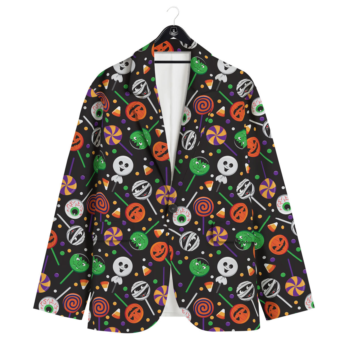 Candy Monsters Halloween Print Pattern Men's Sport Coat-grizzshop
