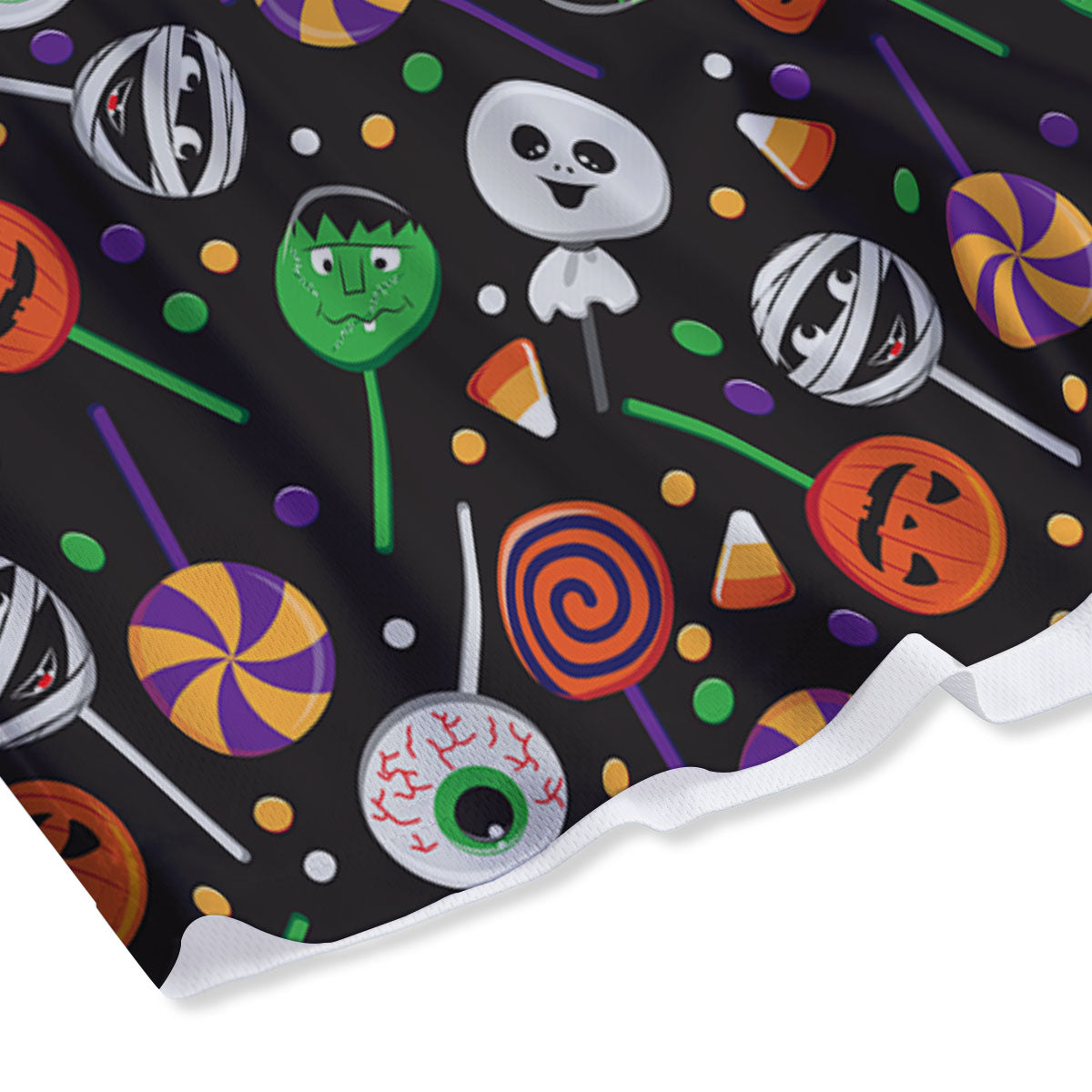 Candy Monsters Halloween Print Pattern Mesh Shorts