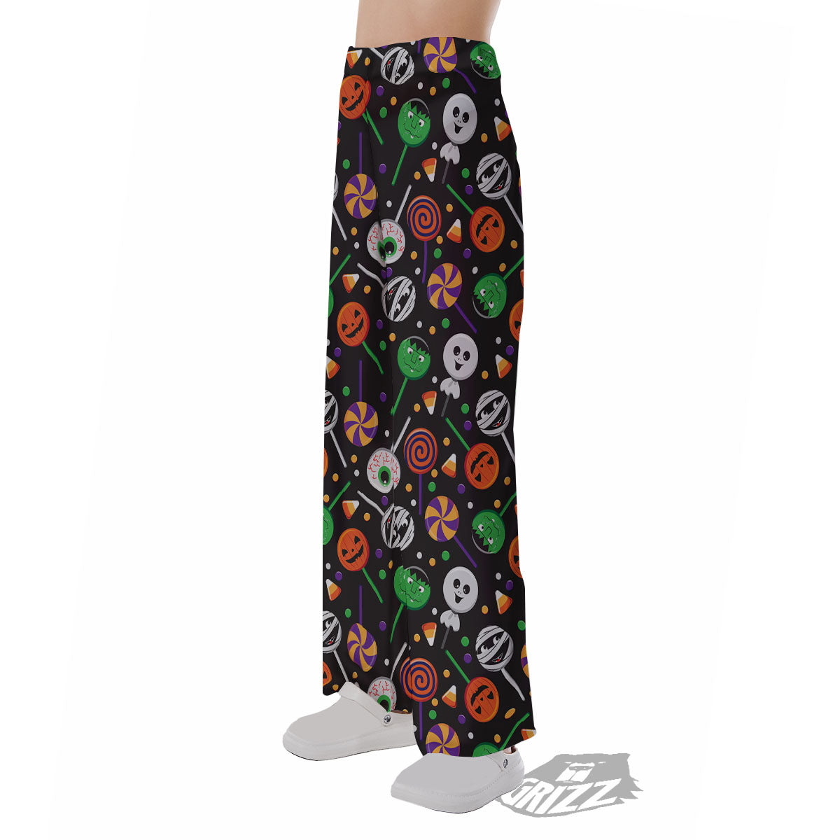 Candy Monsters Halloween Print Pattern Pajama Pants-grizzshop