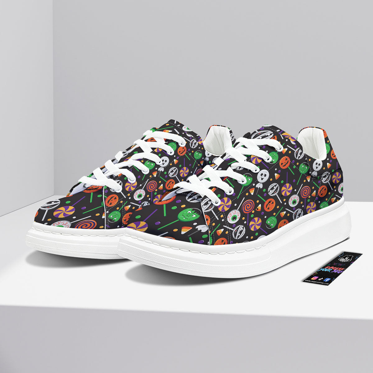 Candy Monsters Halloween Print Pattern Platform Shoes-grizzshop
