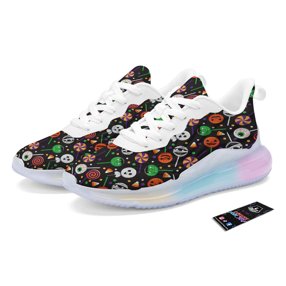 Candy Monsters Halloween Print Pattern Running Sneakers-grizzshop