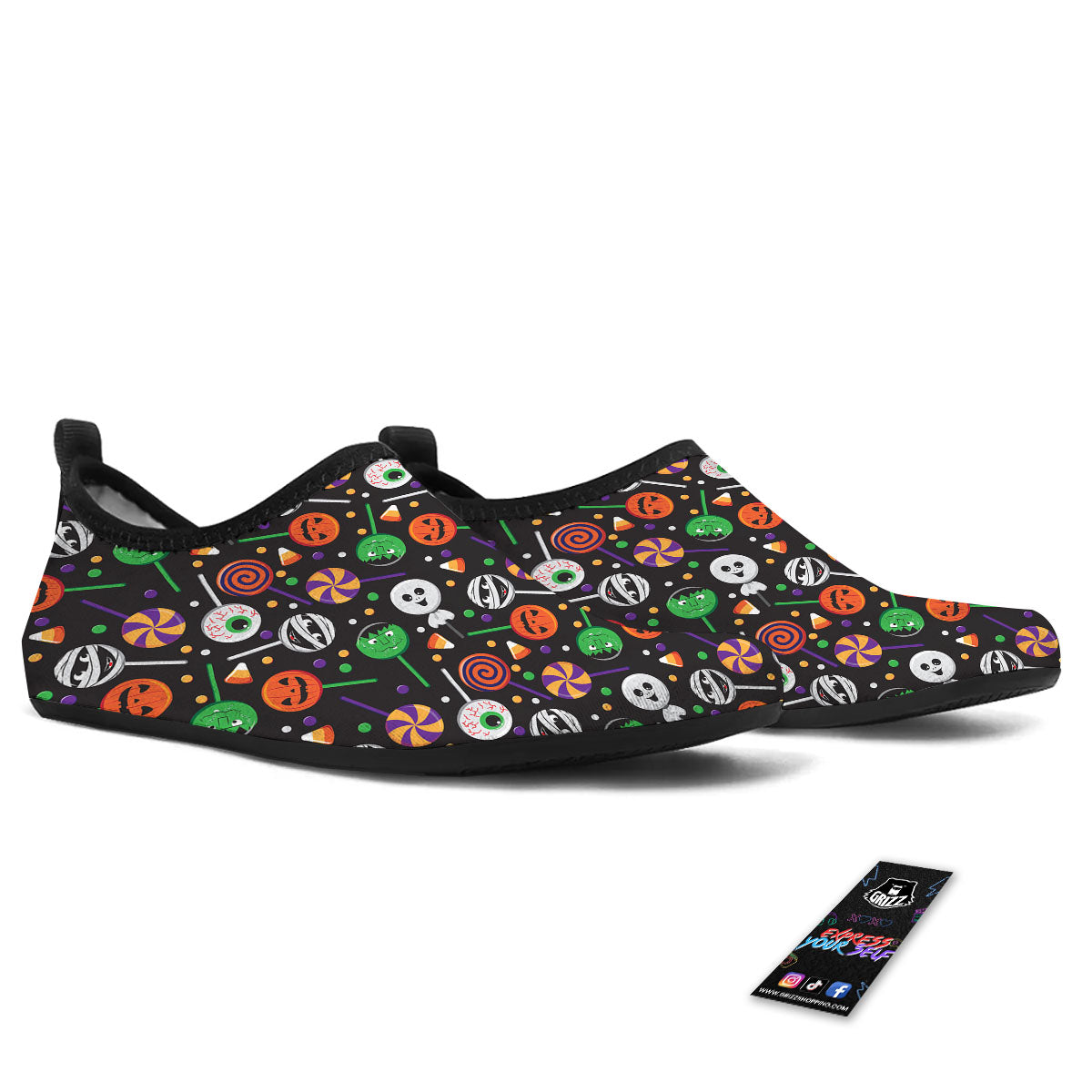 Candy Monsters Halloween Print Pattern Water Shoes-grizzshop
