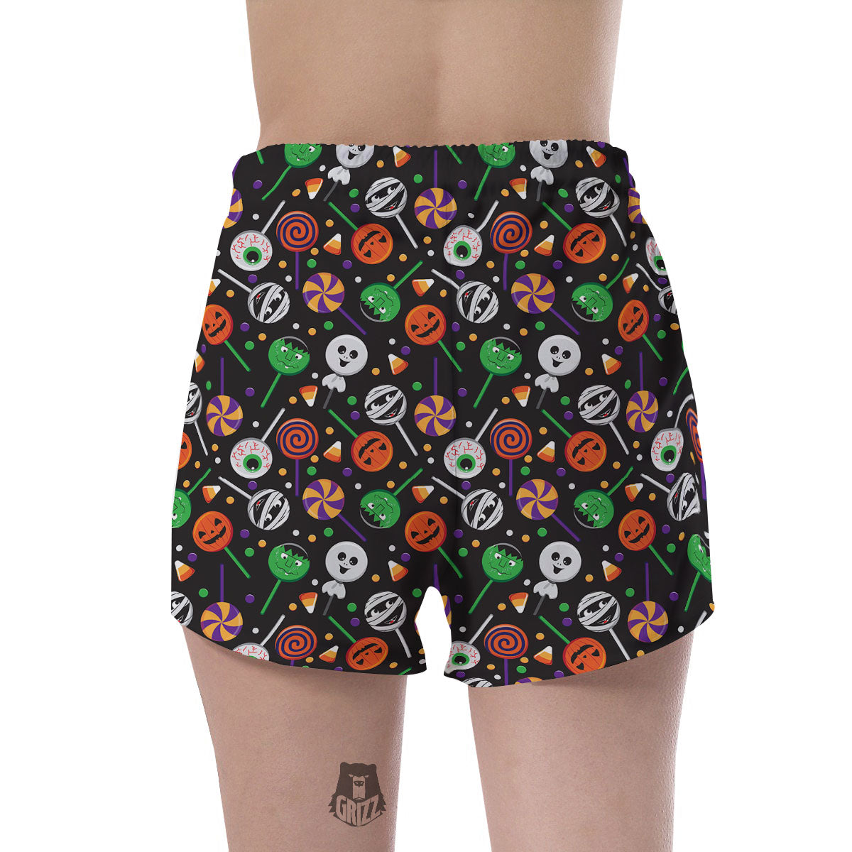 Candy Monsters Halloween Print Pattern Women's Shorts-grizzshop