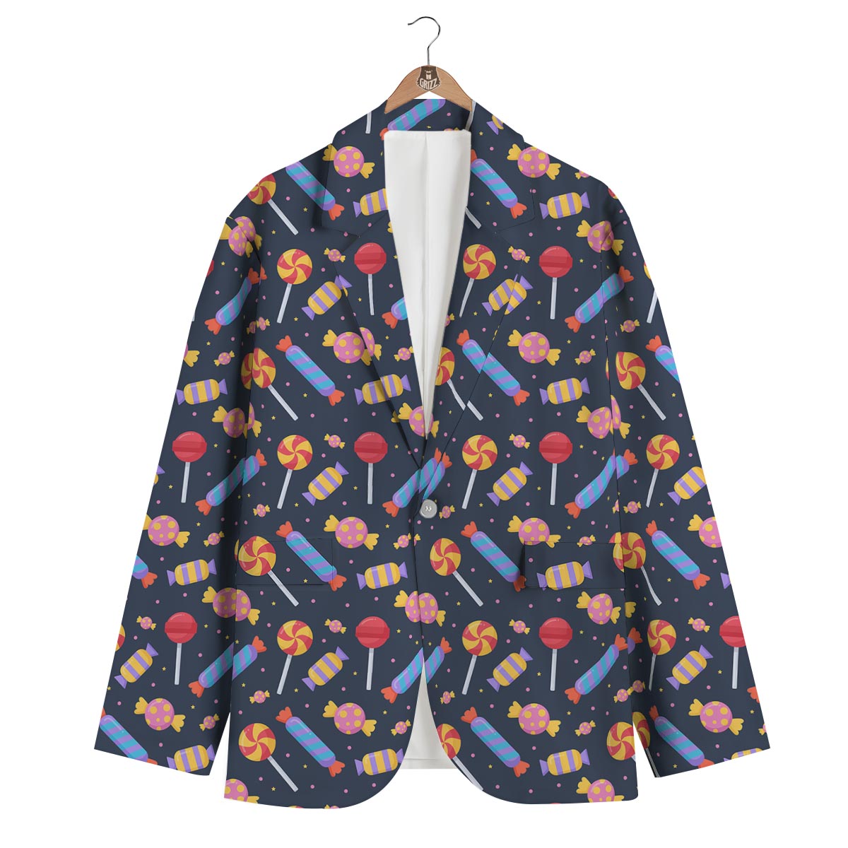 Candy Pattern Print Men's Blazer-grizzshop