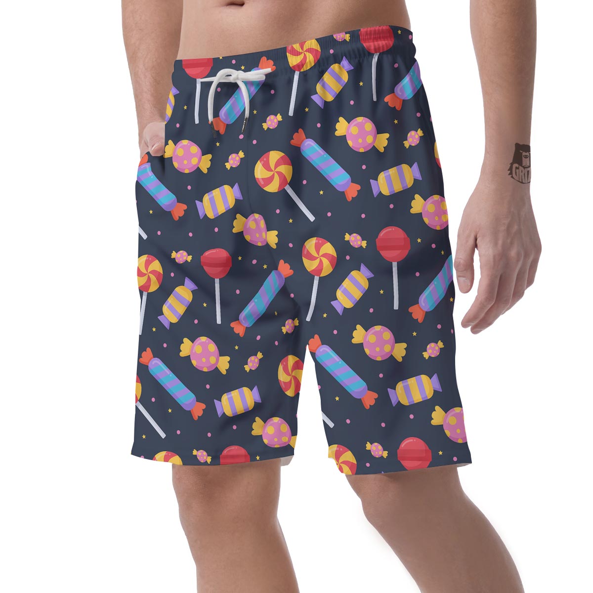 Candy Pattern Print Men's Shorts-grizzshop