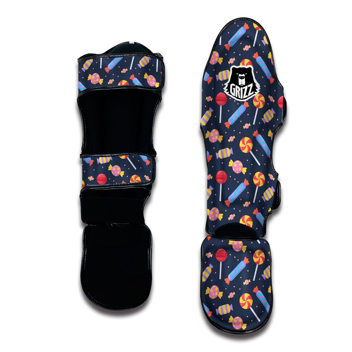 Candy Pattern Print Muay Thai Shin Guards-grizzshop