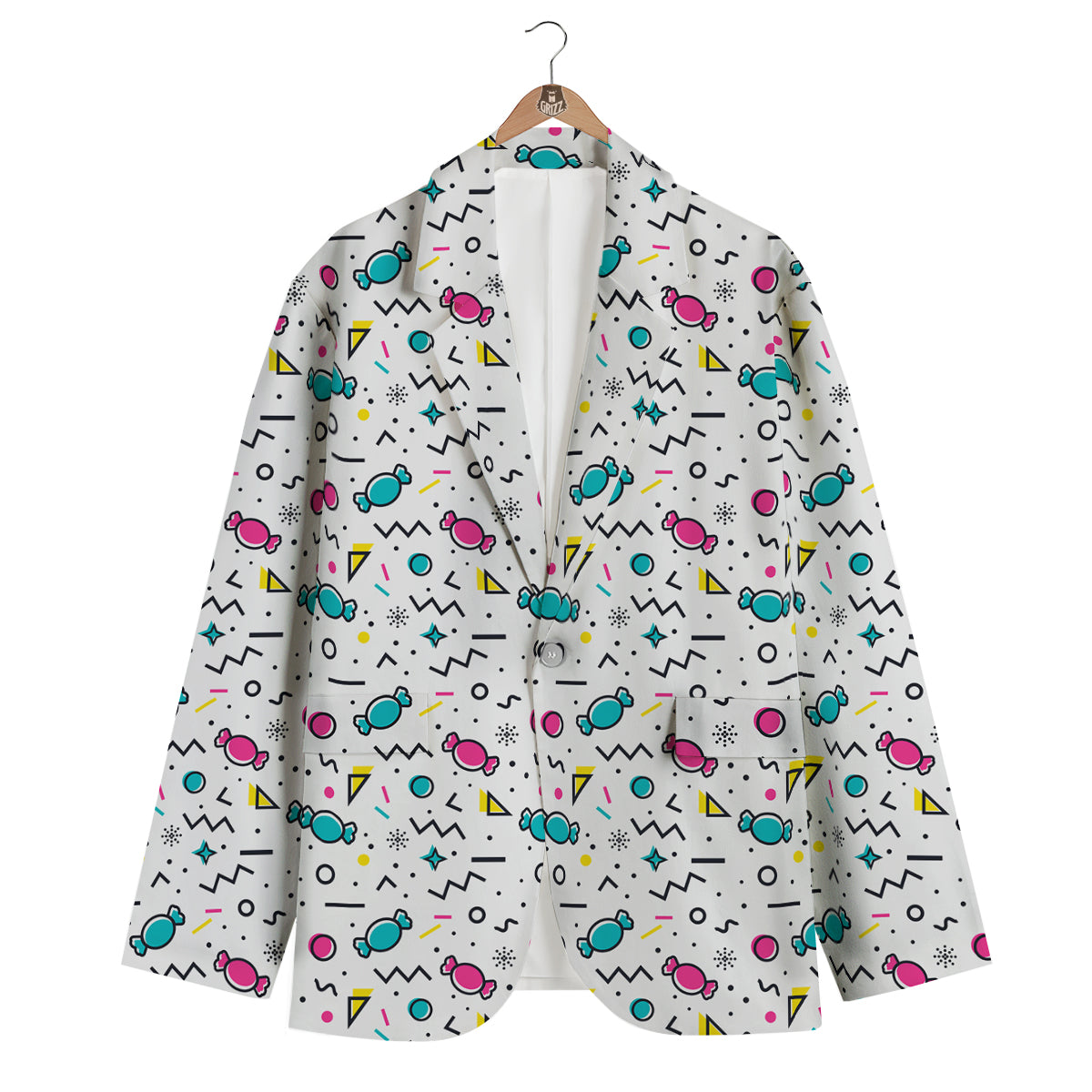 Candy Print Pattern Men's Blazer-grizzshop