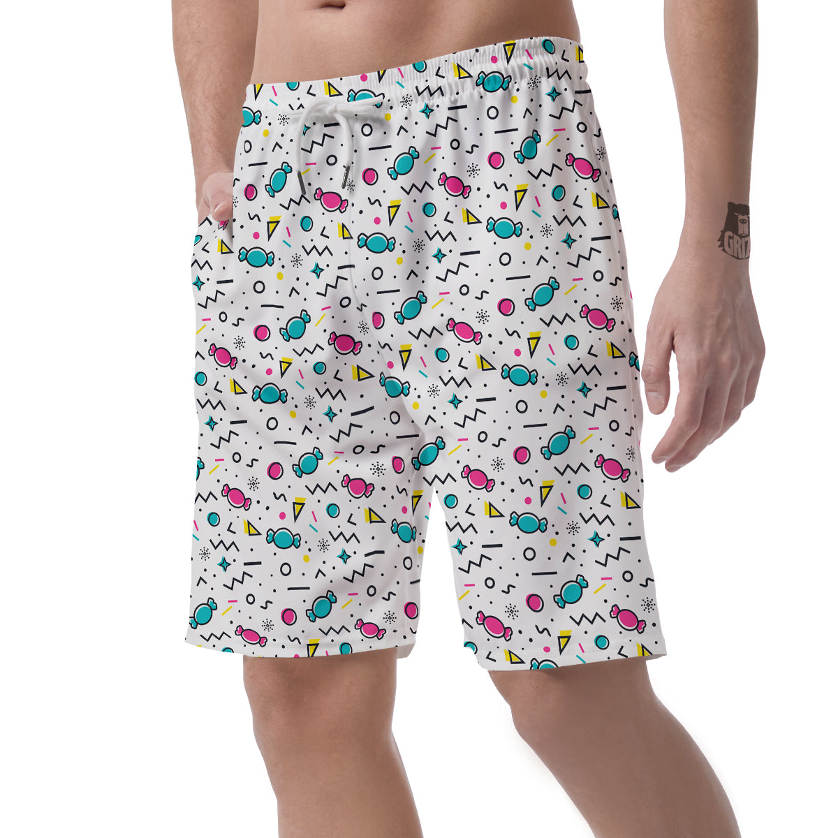 Candy Print Pattern Men's Shorts-grizzshop