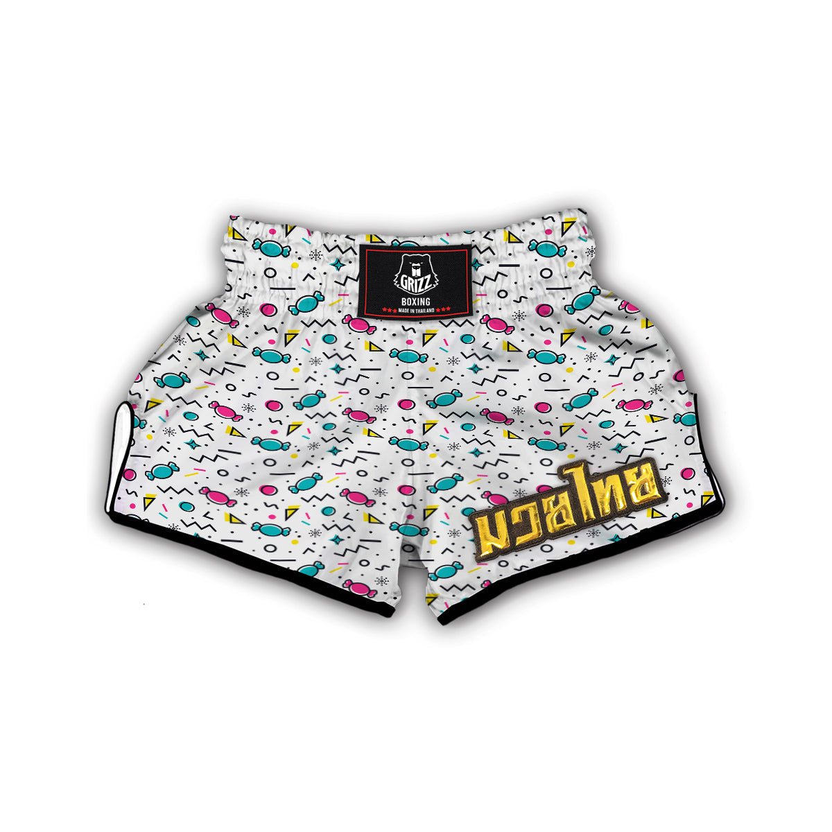 Candy Print Pattern Muay Thai Boxing Shorts-grizzshop