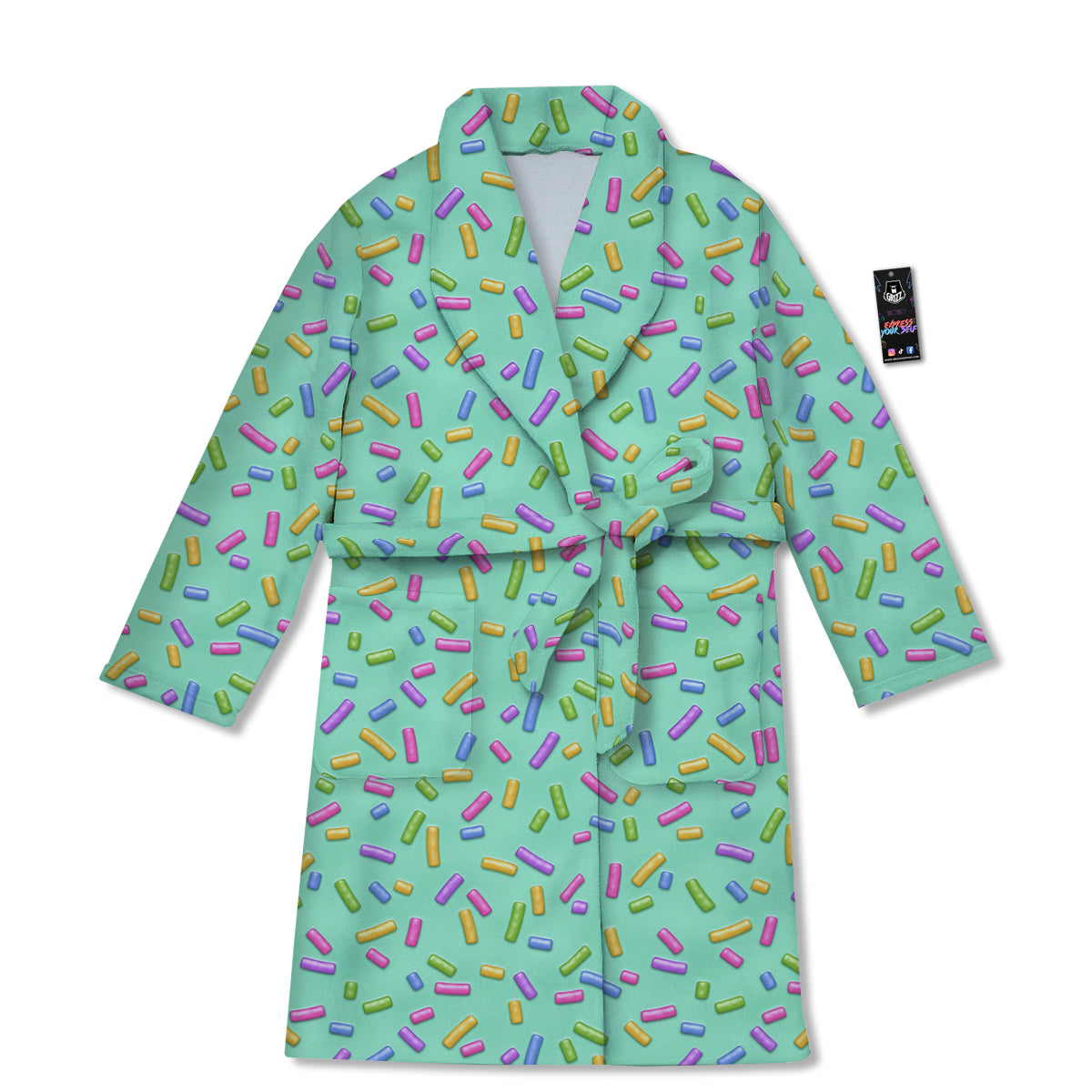 Candy Sprinkles Green Sweet Print Pattern Bathrobe-grizzshop