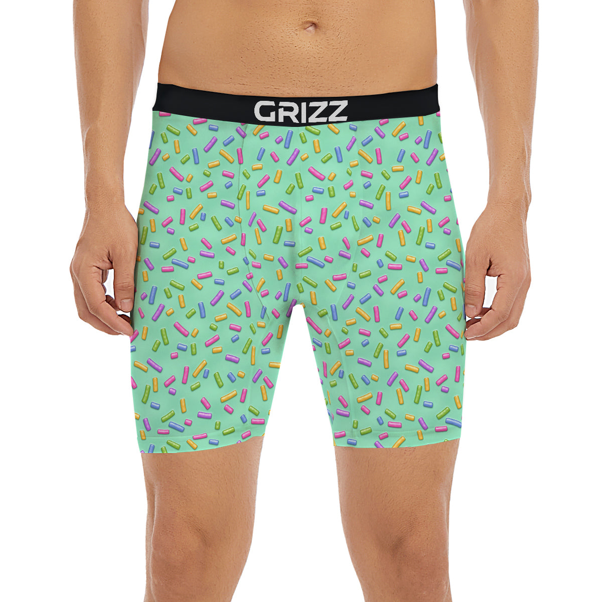 Candy Sprinkles Green Sweet Print Pattern Boxer Briefs-grizzshop