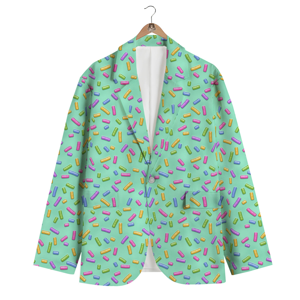 Candy Sprinkles Green Sweet Print Pattern Men's Blazer-grizzshop