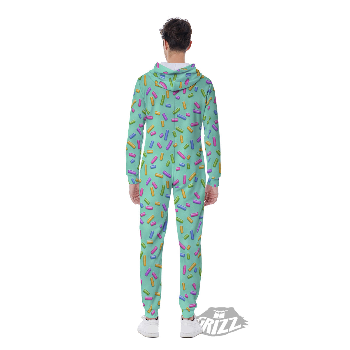 Candy Sprinkles Green Sweet Print Pattern Men's Jumpsuit-grizzshop