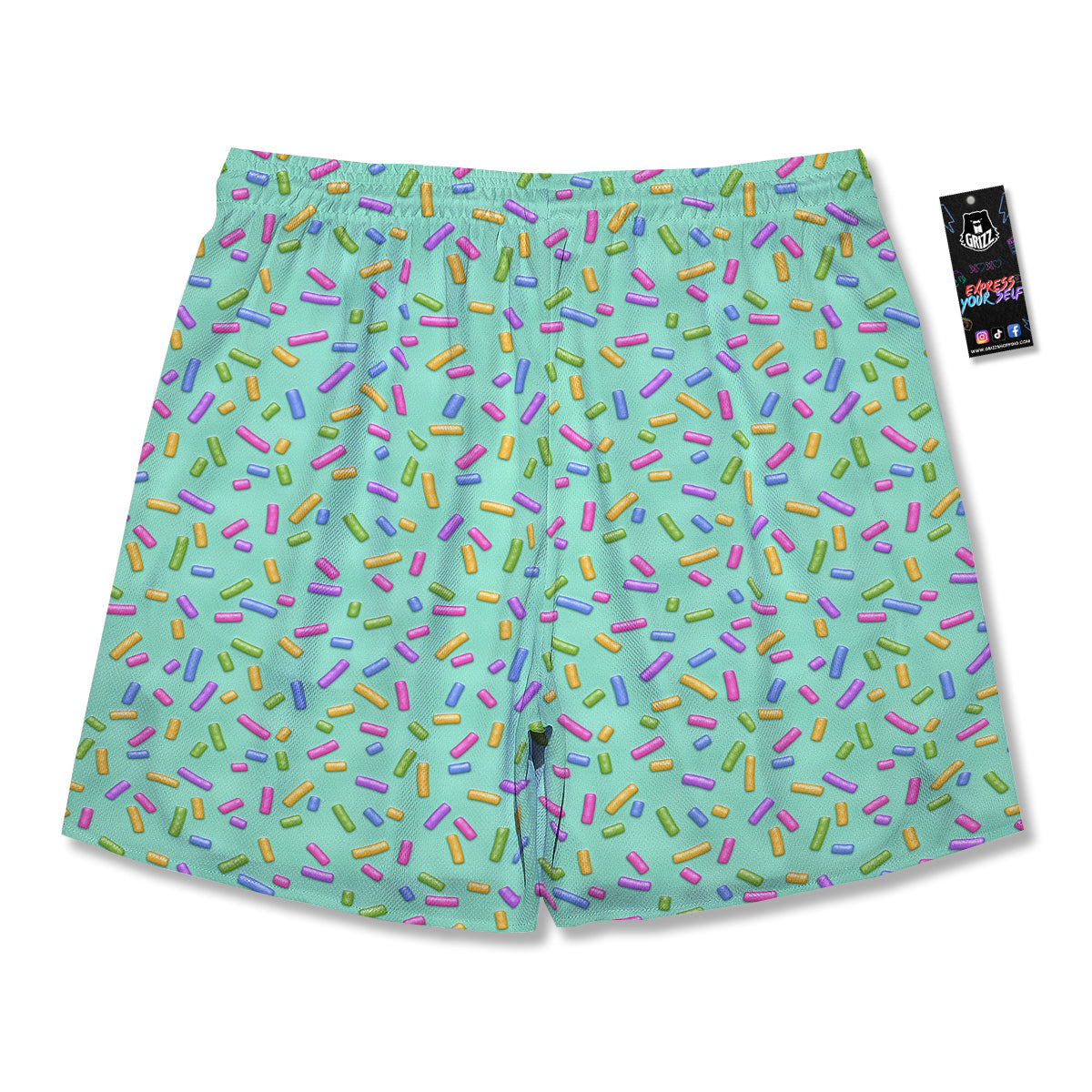 Candy Sprinkles Green Sweet Print Pattern Men's Running Shorts-grizzshop
