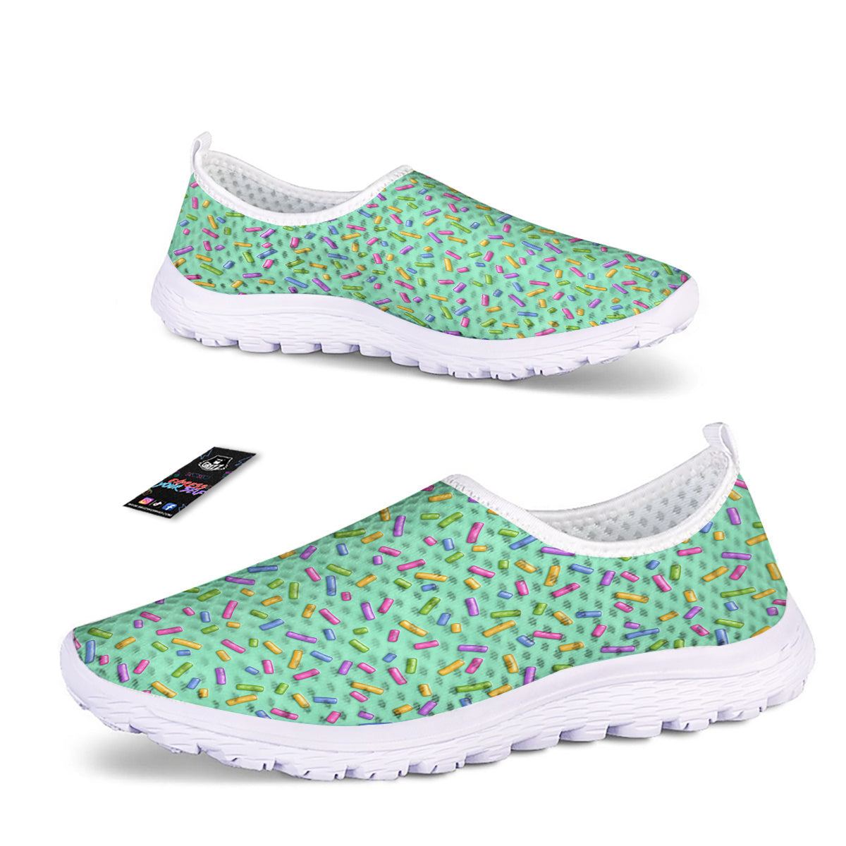 Candy Sprinkles Green Sweet Print Pattern Nurse Shoes-grizzshop