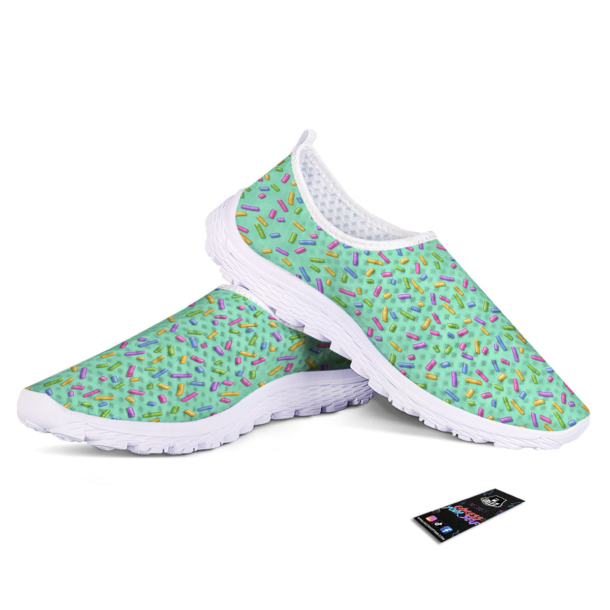 Candy Sprinkles Green Sweet Print Pattern Nurse Shoes-grizzshop